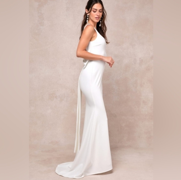 Lulus Loving Fate White Bow Square Neck Backless Maxi Dress - Picture 12 of 12